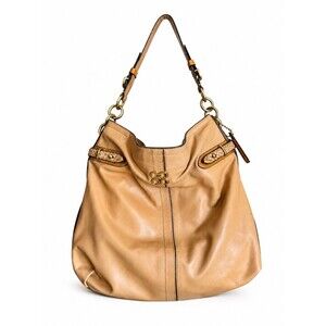 Coach Colette Leather Hobo Bag Tan Python Trim Slouchy Shoulder Bag 16418